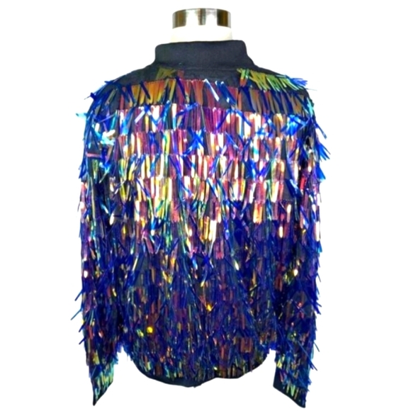 š„Mega Wear Inc. 3D Sequined Tassel Bomber Jacketš„ - Picture 5 of 8